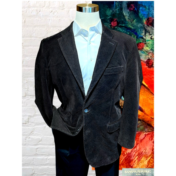 Banana Republic Other - Banana Republic Mens 44S Brown Corduroy Cotton Blazer Sport Jacket 3/2 Roll